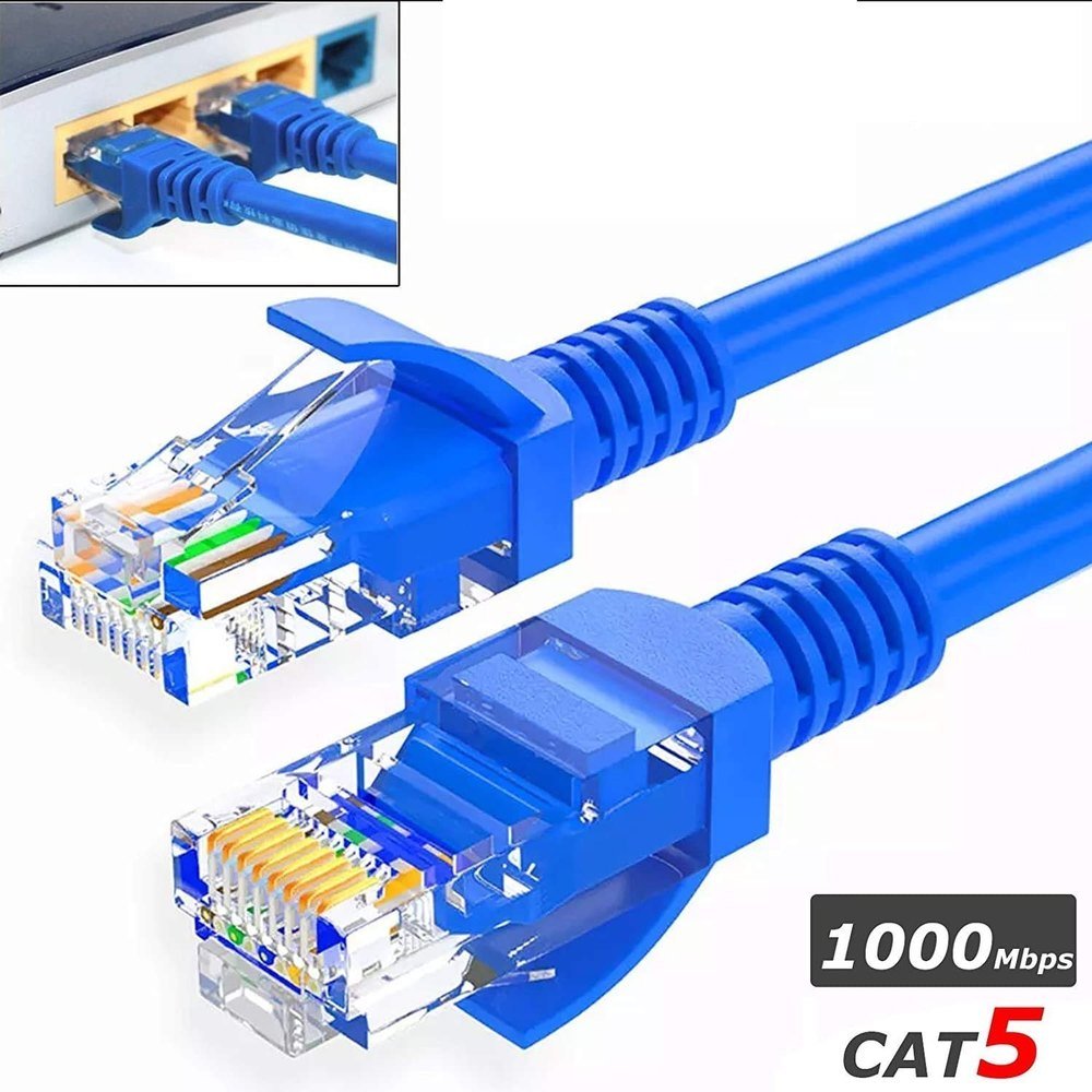Cat5e Ethernet Patch/Lan Cable With Gold Blue, 4 Pair RJ45-1MTR