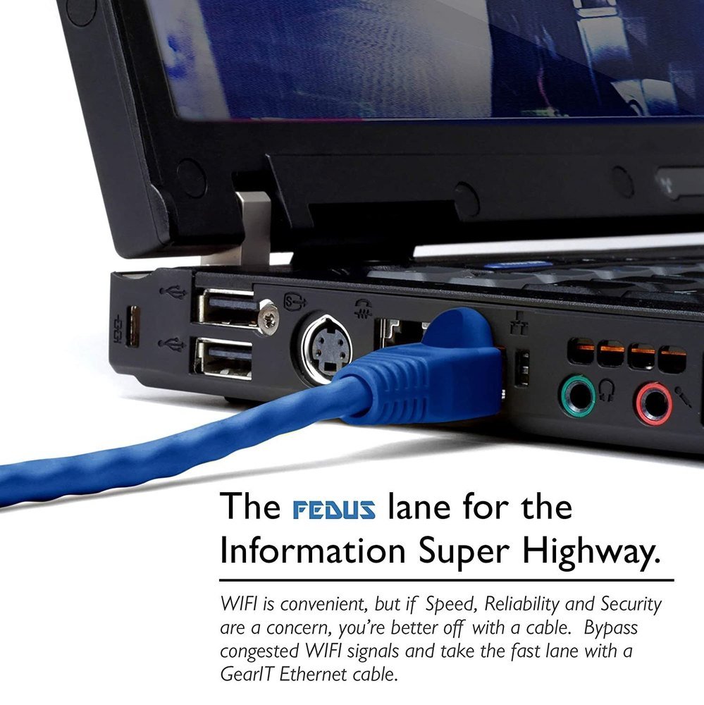 Cat5e Ethernet Patch/Lan Cable With Gold Blue, 4 Pair RJ45-1MTR - Image 5