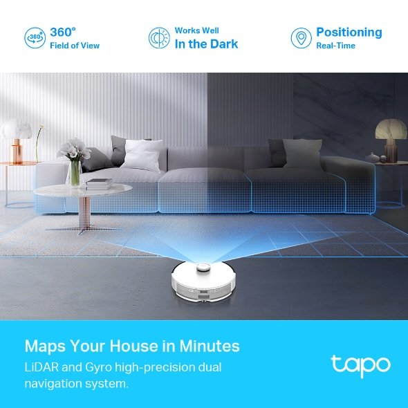Robot Vacuums Tapo RV30 Plus New LiDAR Navigation Robot Vacuum & Mop - Image 5