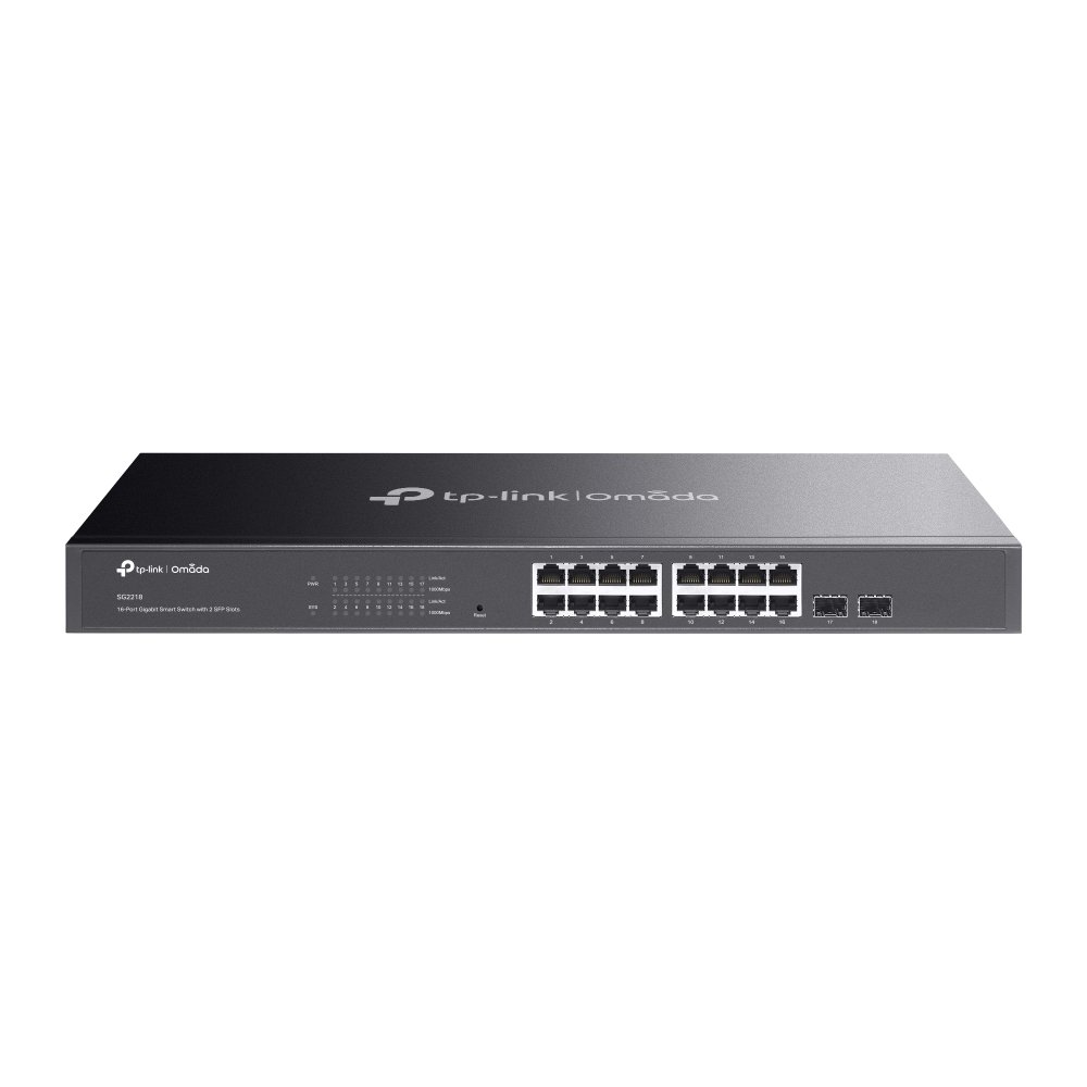 TP-Link TL-SG2218 (SG2218) | 16 Port Gigabit Smart Managed Switch, 2 SFP Slots | Omada SDN Integrated | IPv6 | Static Routing | L2/L3/L4 QoS, IGMP & LAG - Image 2