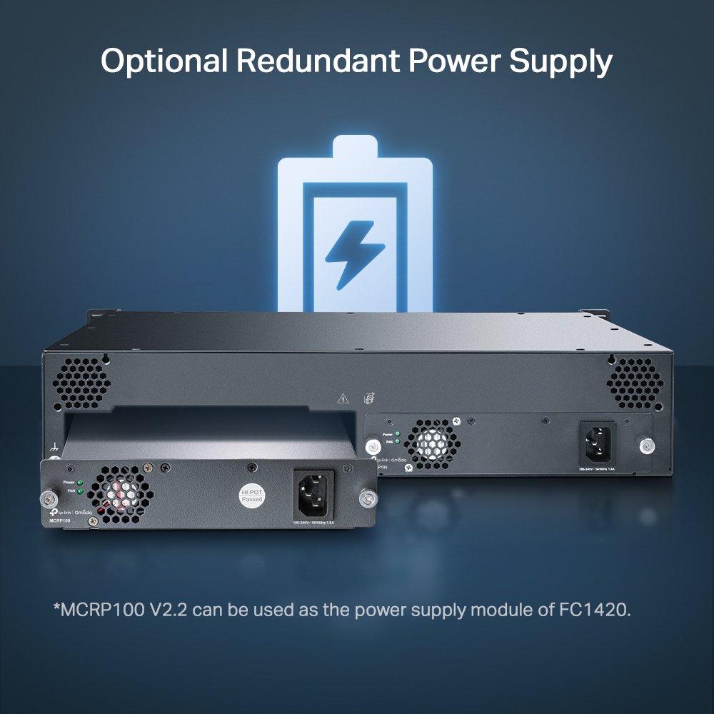 TP-Link TL-FC1420 Omada 14-Slot Rackmount Chassis for Media Converters – FC1420 - Image 2