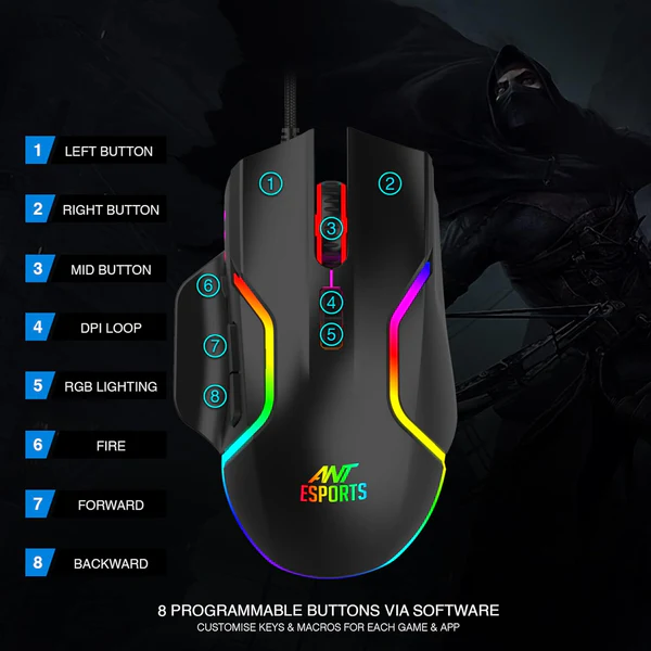 Gaming Mouse – Ant Esports GM320 RGB Wired, 12800 DPI - Image 6