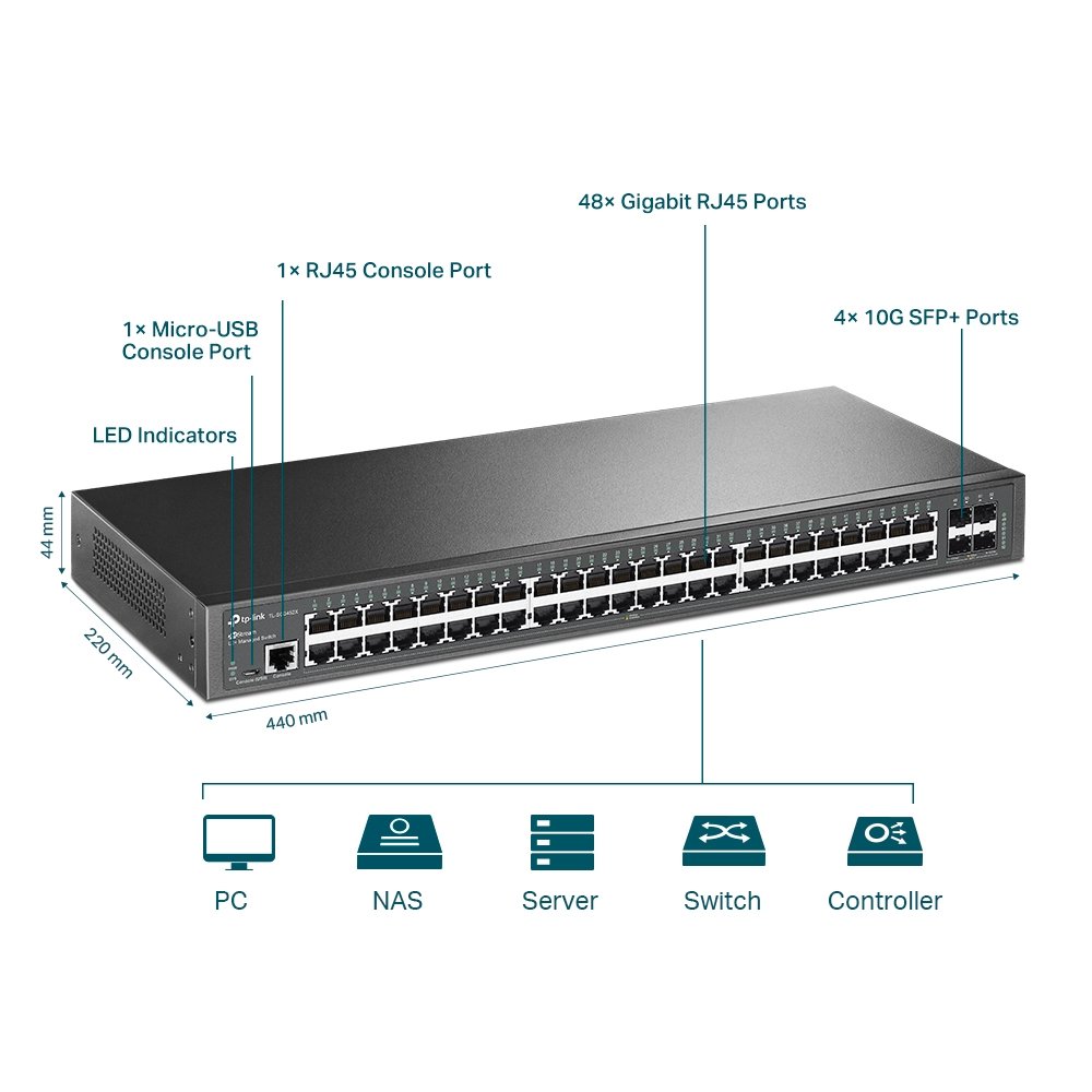 Tp-Link TL-SG3452X JetStream 48-Port Gigabit L2+ Managed switch with 4 10GE SFP+ Slots - Image 5