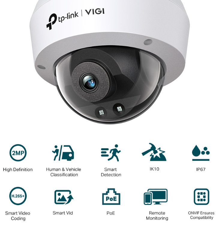 TP-link VIGI C220I 2MP 2.8MM IR Dome Network IP CAMERA - Image 6