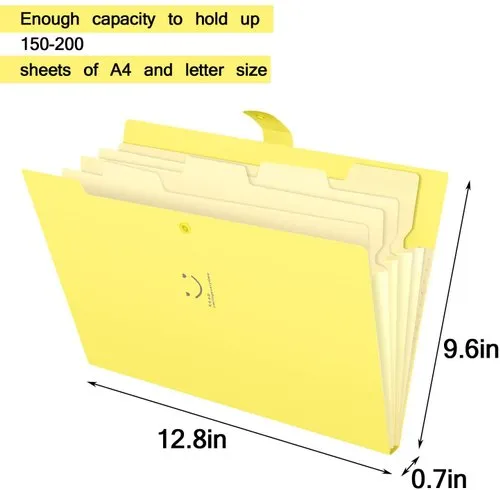 Expanding File Folder – 5 Pocket A4 Plastic Organizer