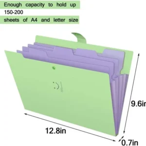 Expanding Folder -5 Pocket Plastic with Snap Closure