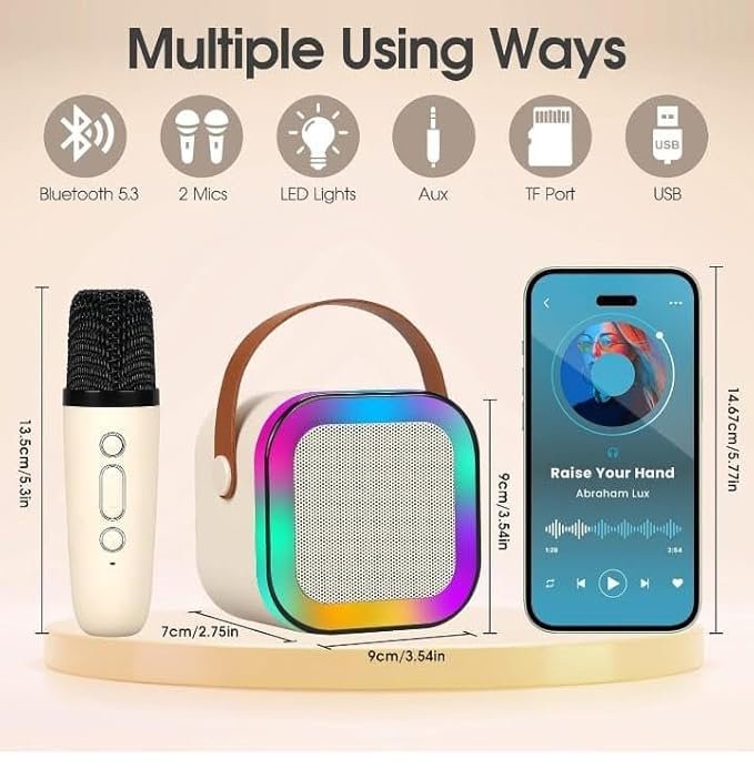 K12 Kids Bluetooth Karaoke Speaker with Mic & RGB LED Lights - Image 5