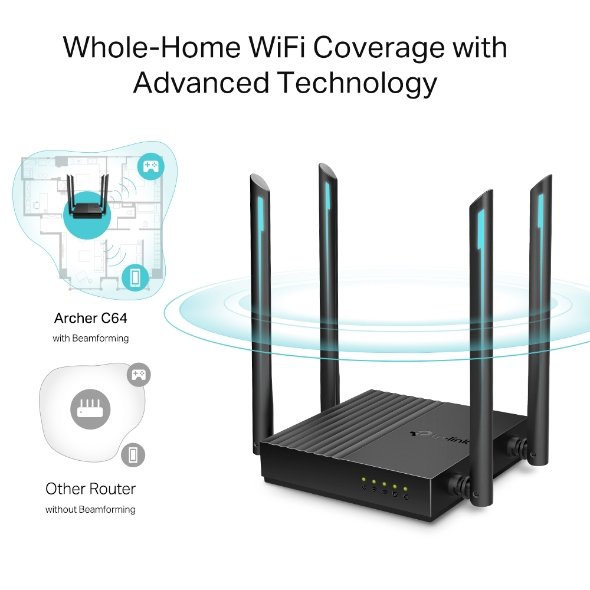 TP-Link Archer C64 AC1200 Wireless MU-MIMO WiFi Dual Band Router - Image 8