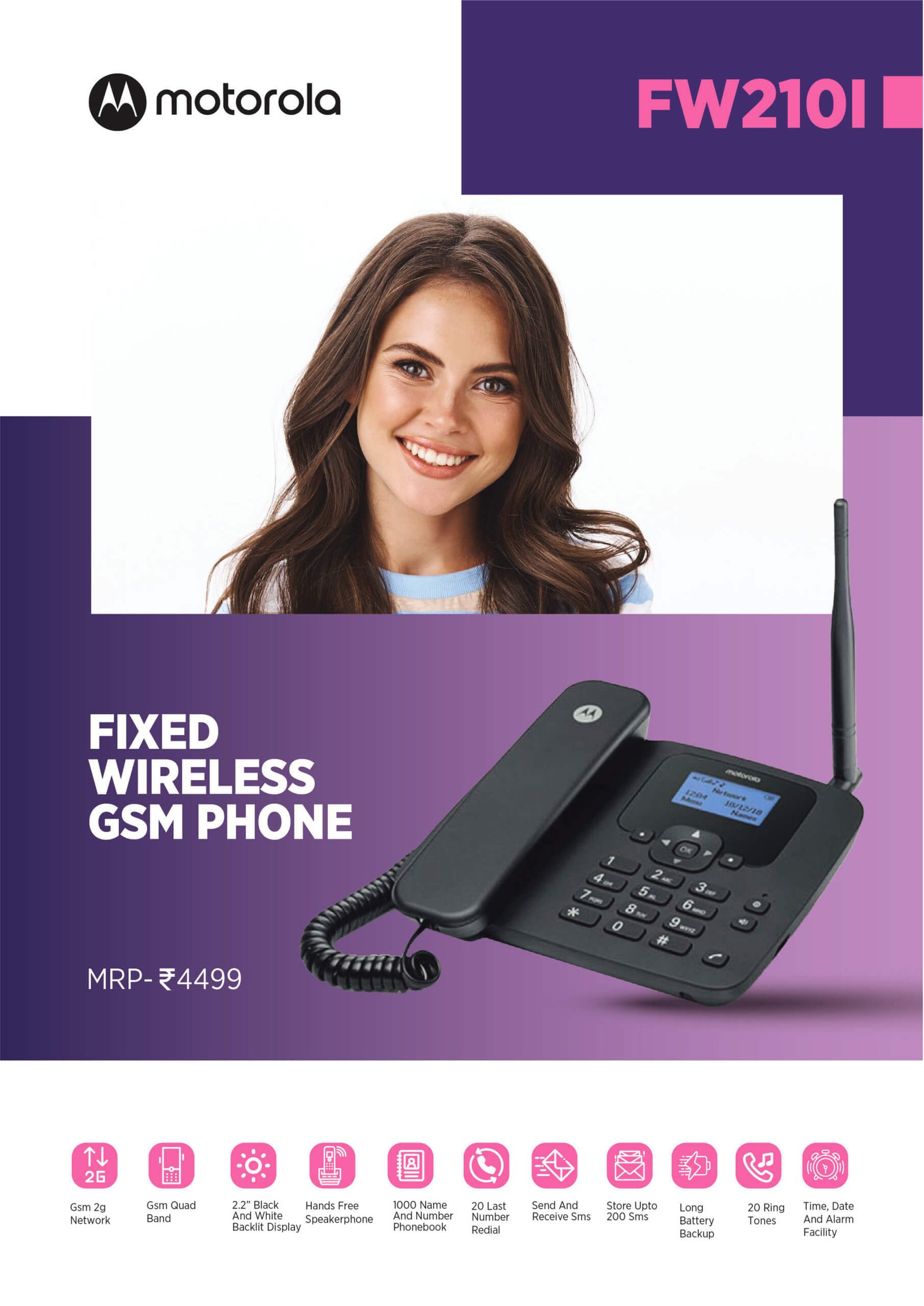 Motorola FW210I Fixed Wireless GSM Phone - Image 15