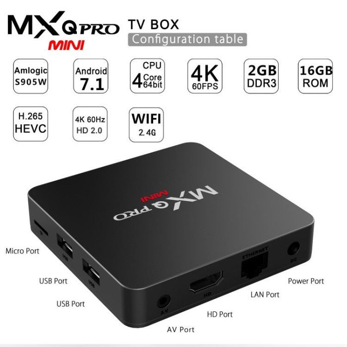 Android TV BOX-MXQ Pro 4K Android 11.1 OTT TV Box - 1GB / 8GB - Image 4