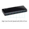 TP-Link UH720 USB 3.0 7-Port Hub – 2 Smart Charging Ports, High-Speed Data Transfer, External Power Adapter, Plug & Play