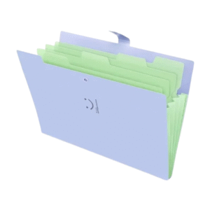 Expanding File Folder – 5-Pocket, A7 Size, Blue, Hard Cover