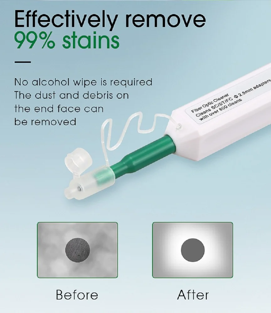 Fiber Optic Connector Cleaner – 2.5mm Cleaning Pen for SC/FC/ST port