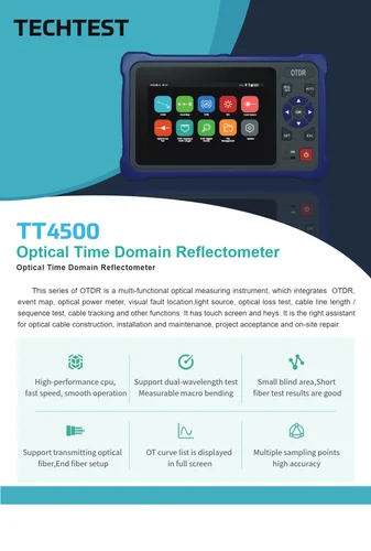 Techtest TT4500 OTDR – Dual Wavelength Optical Time Domain Reflectometer - Image 2
