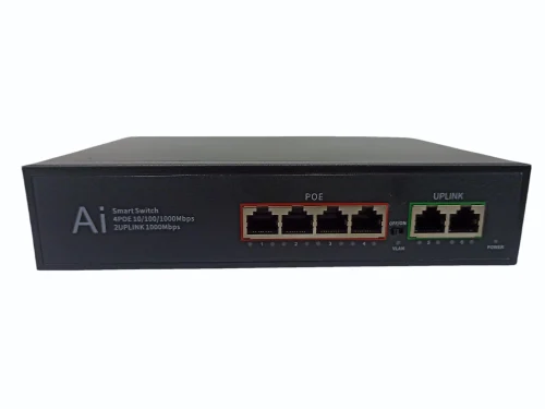 TRICOM POE 4+2 All Port Gigabit PoE Switch