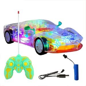 Rechargeable Radio Remote Control Gear Concept Racing Car Vehicle Toy with Light & Sound for Kids