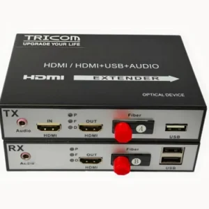 TRICOM HDMI Over Fiber Converter with USB + Separate Audio (1080p)