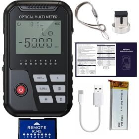 3 in 1 Optical Power Meter with Laser Light FC/SC Universal Interface 2MW Visual Fault Locator VFL Lan Tester Rj45 Network Cable Tester, Power Meter
