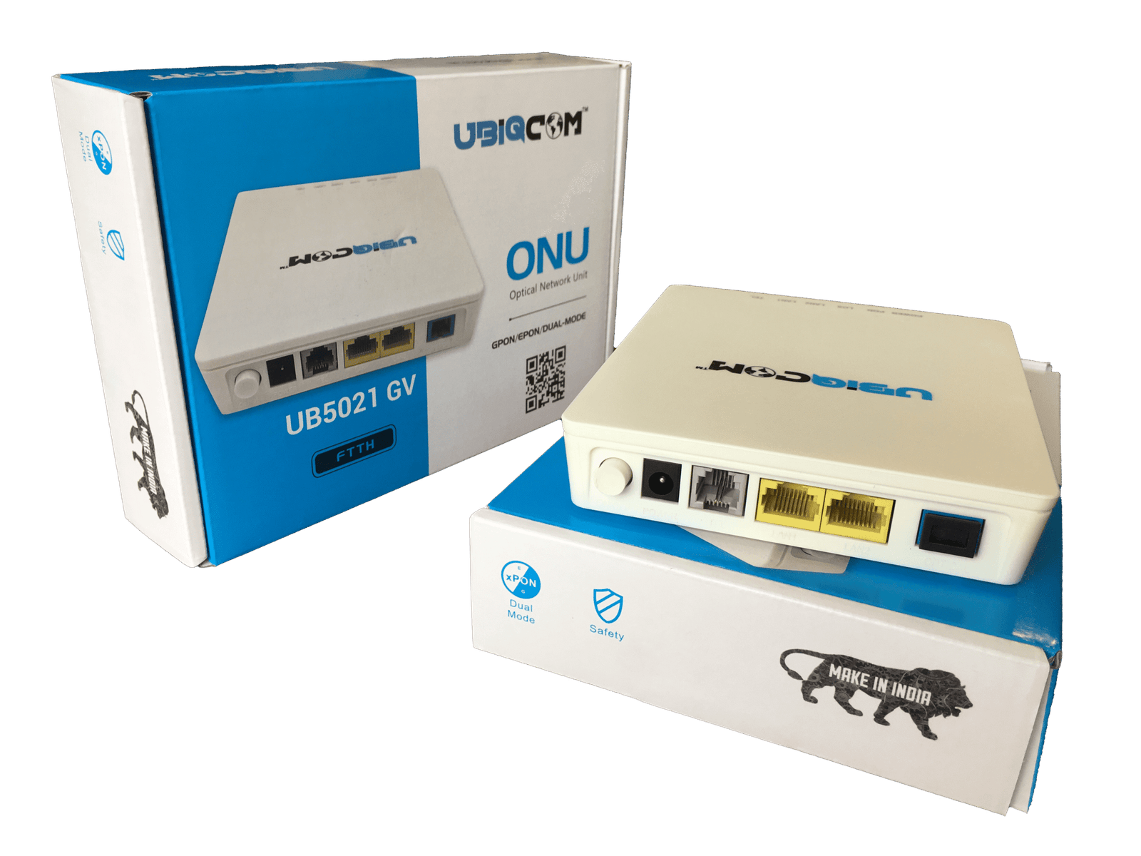 UBIQCOM 1GE+1FE+1POTS XPON ONU UB5021 GV