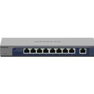 NETGEAR (GS108MX) 8-Port Gigabit Ethernet Unmanaged Switch with 1 dedicated 10G/Multi-Gig Port