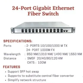 TRICOM SFP Fiber Switch 24 Port