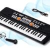 PIANO for Kids – 49-Key Electronic Keyboard with Mic, USB Power & Learning Mode