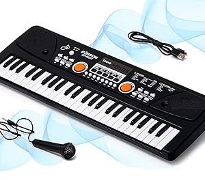 PIANO for Kids – 49-Key Electronic Keyboard with Mic, USB Power & Learning Mode