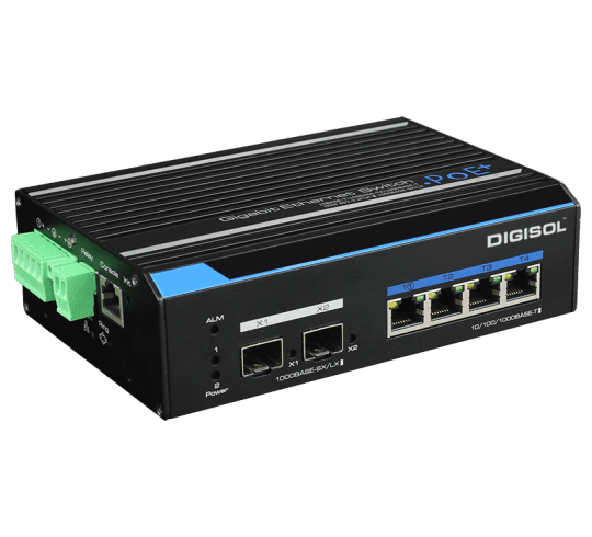 Digisol DG-IS4506HPE – Digisol L2 Managed Din-Rail Industrial Gigabit PoE Switch