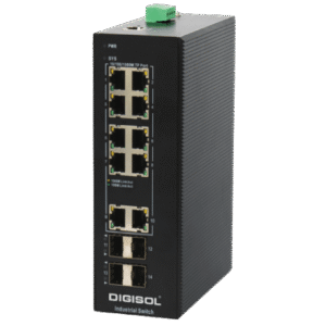 DIGISOL Managed Industrial Switch with 4 Gigabit SFP Ports, 2 Gigabit TX Ports and 8 Gigabit PoE Ports, PoE: 240W – DG-IS4514HPE