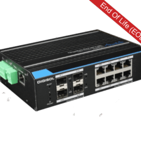 Digisol DG-IS4512HPE – L2-Managed Din-Rail Industrial Gigabit PoE Switch