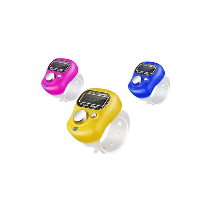 FreshDcart Digital Jaap Counter – 5-Digit Finger Ring (3 Pcs, Multicolour) - Image 2