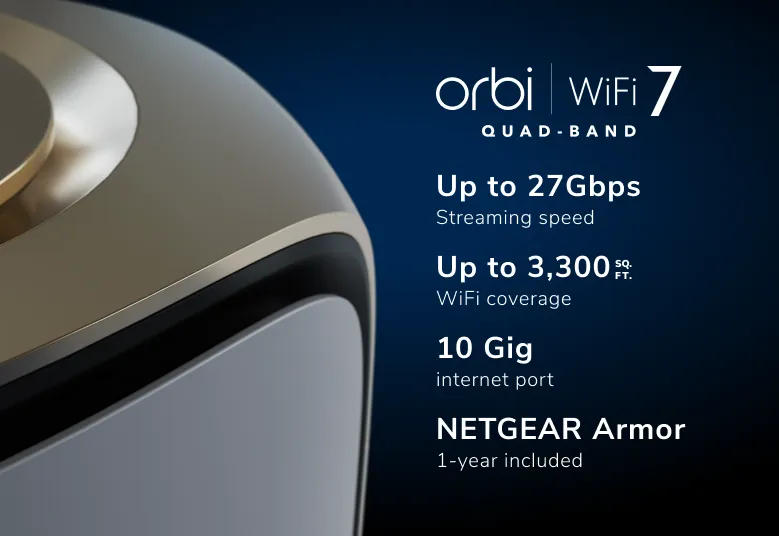 NETGEAR Orbi 970 Series Quad-Band WiFi 7 Mesh Router, Black Edition, 27Gbps - Image 11