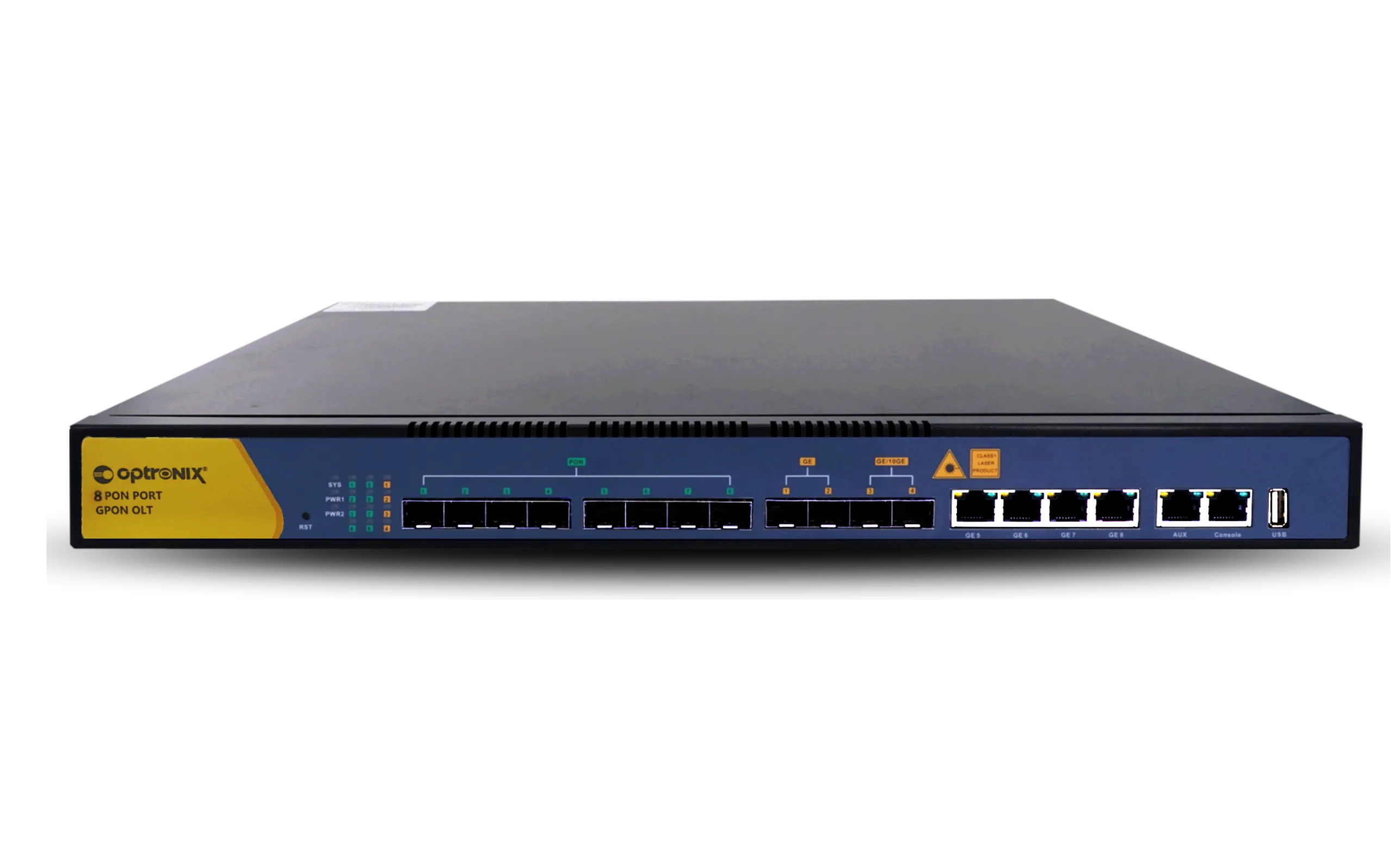 OPTRONIX 8 PON Port Layer3 GPON OLT Unloaded Dual Power Supply OP-100P8G