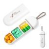 Travel Pill Organizer, 3 Compartments Portable Pill Box with Carrying Rope