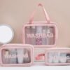 3-Piece Transparent Makeup Organizer Pouch Set