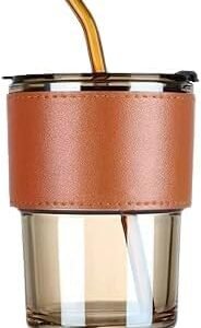Coffee Tumbler with Glass Straw