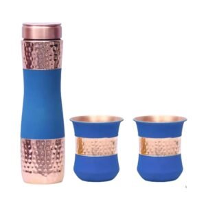 Pure Copper Water Bottle With Glass