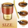 Coffee Tumbler with Glass Straw