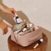 Multicolor Leather Travel Cosmetic Bag Makeup Bag